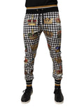 Dolce & Gabbana Multicolor Houndstooth Crown Men Sweatpants Pants