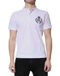 Dolce & Gabbana White Cotton Crown Collared Men Polo T-shirt