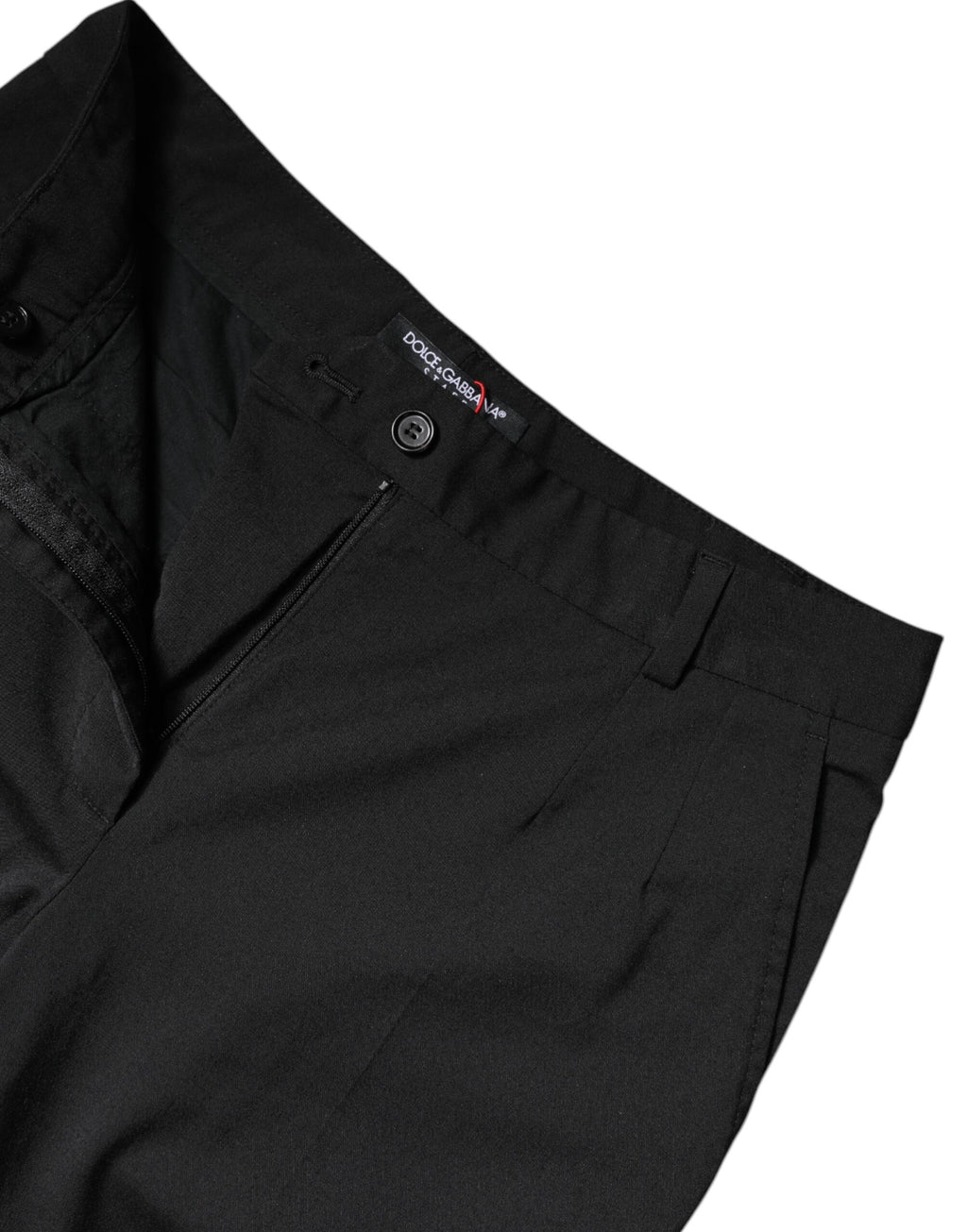 Dolce & Gabbana Black Polyester High Waist Slim Pants