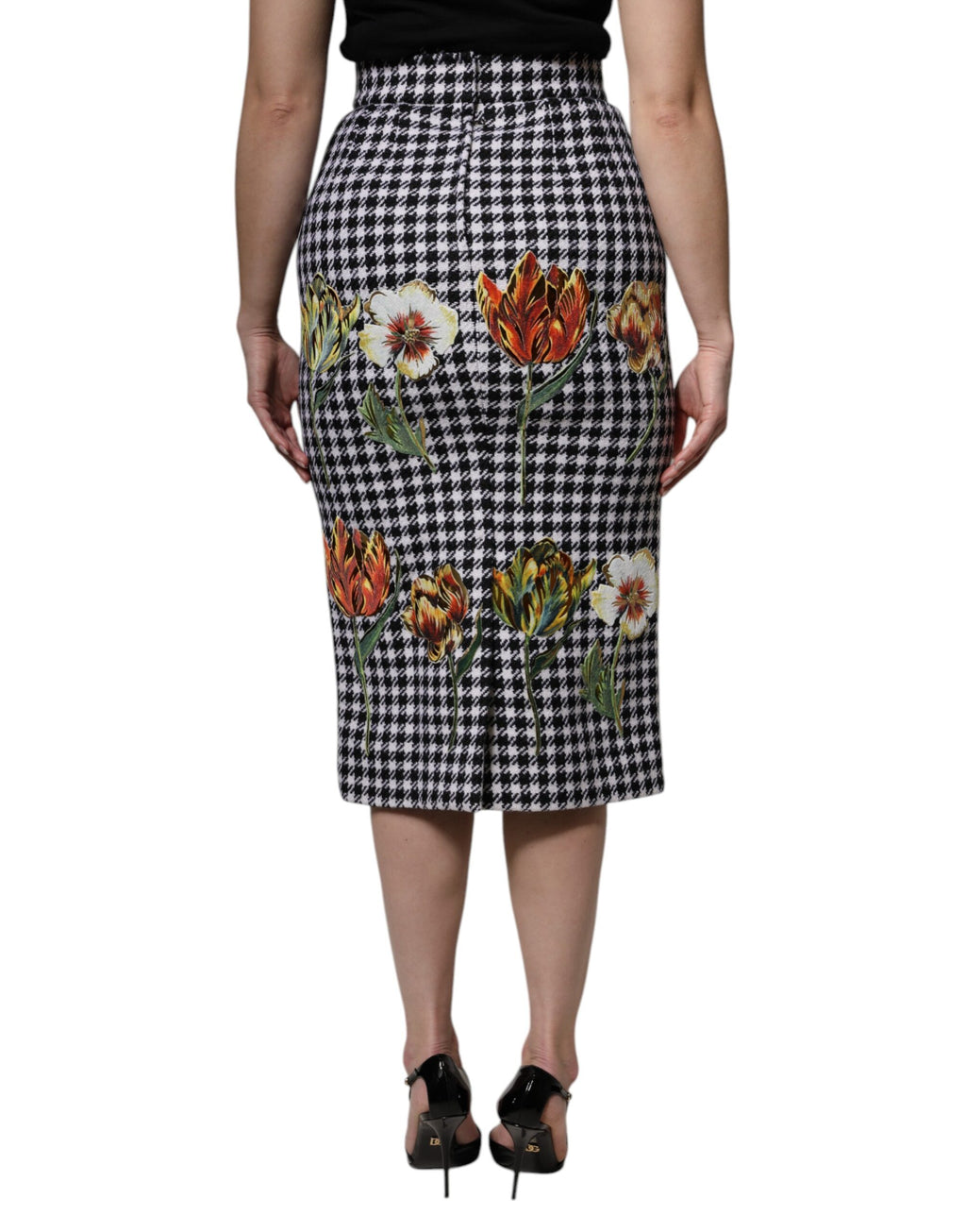 Dolce & Gabbana Multicolor Floral Print High Waist Pencil Cut Skirt