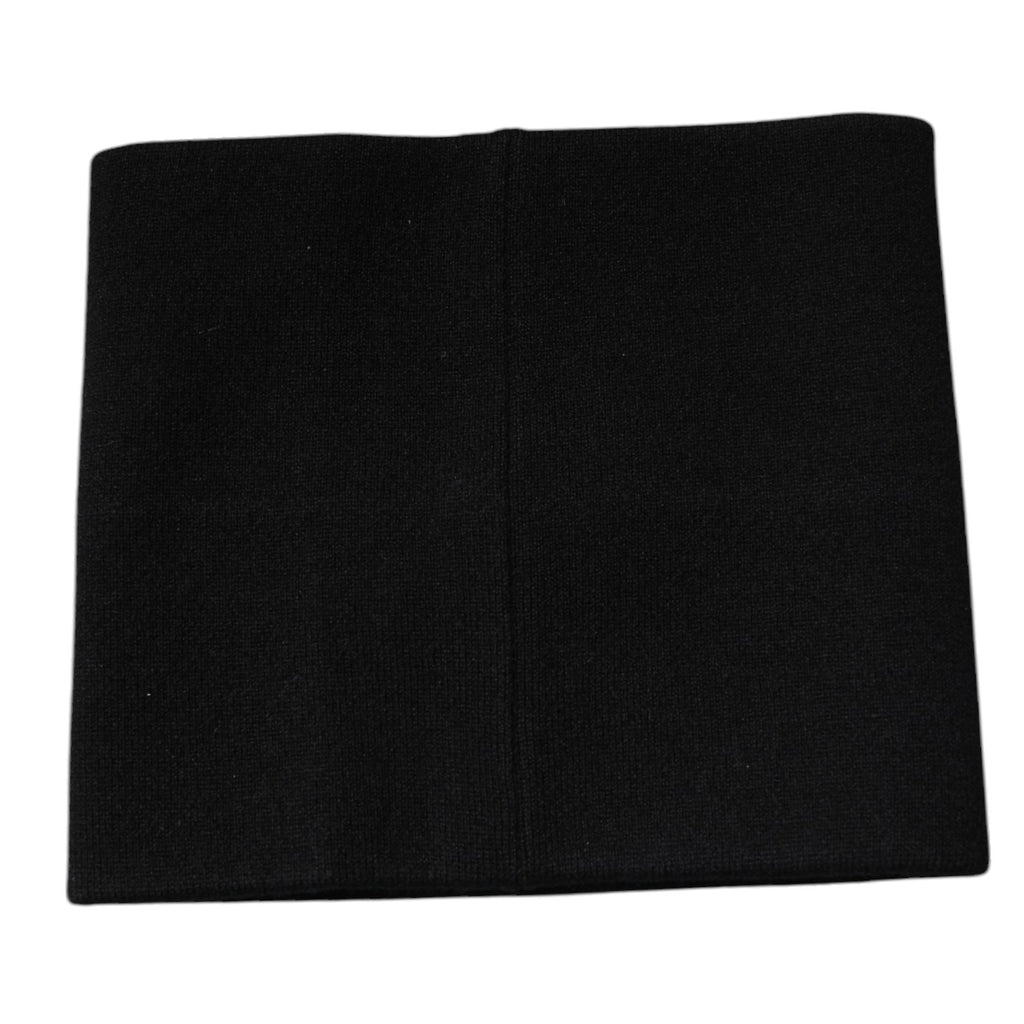 Dolce & Gabbana Black Cashmere Knitted Square Handkerchief Scarf