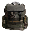 Dolce & Gabbana Military Green Patchwork School Backpack Bag