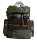Dolce & Gabbana Military Green Patchwork Travel Backpack Bag