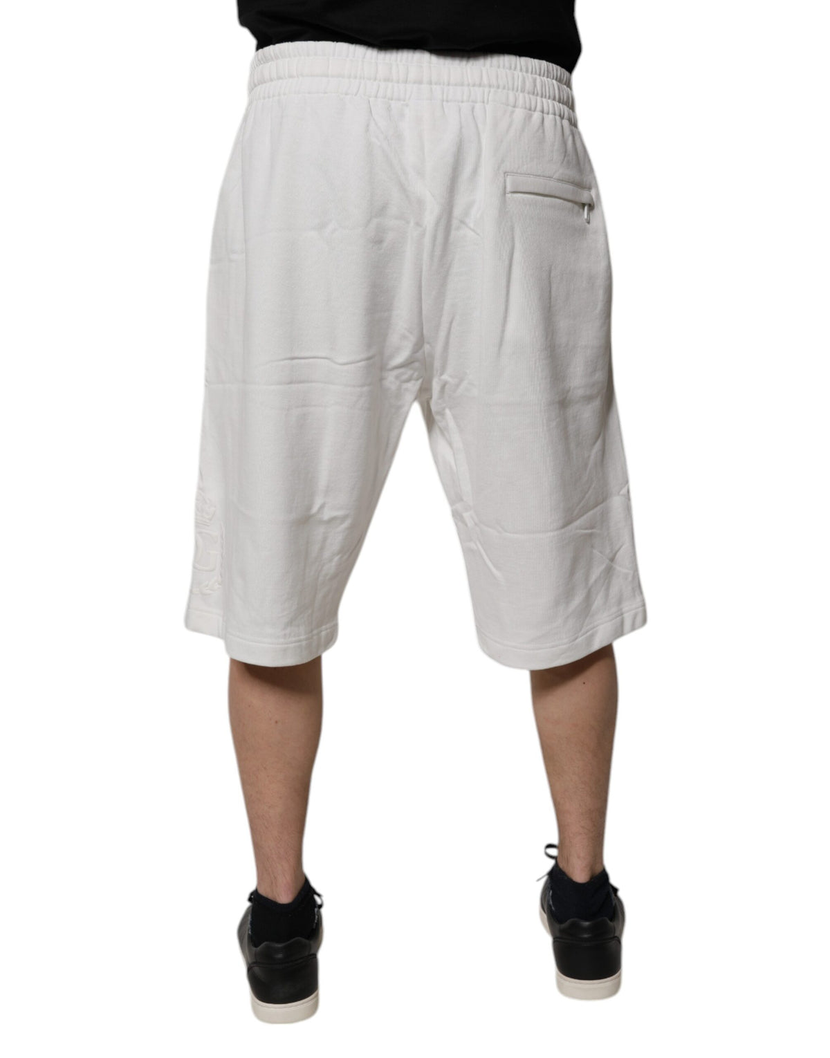 Dolce & Gabbana White Cotton Sweatshorts Men Bermuda Shorts
