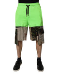 Dolce & Gabbana Green Patchwork Camouflage Men Cargo Shorts