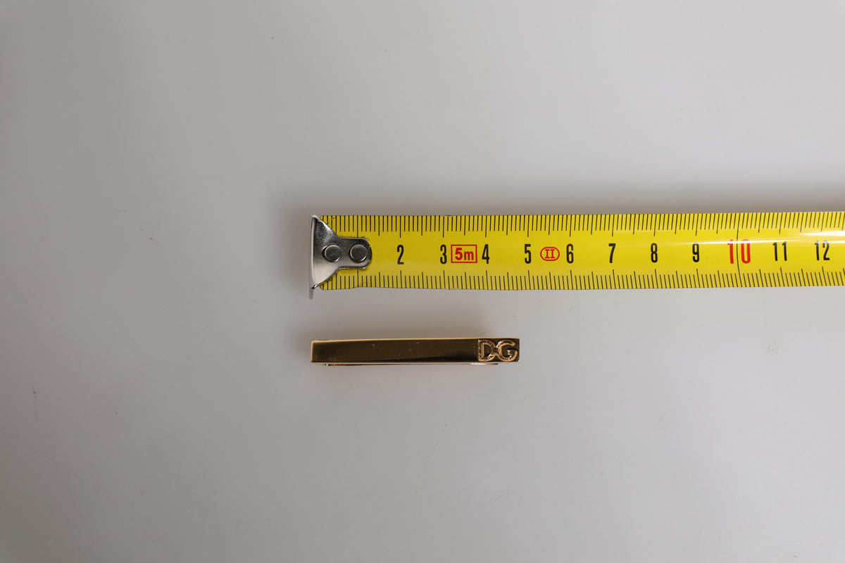 Dolce & Gabbana Gold Tone Brass Logo Branded Tie Clip Bar