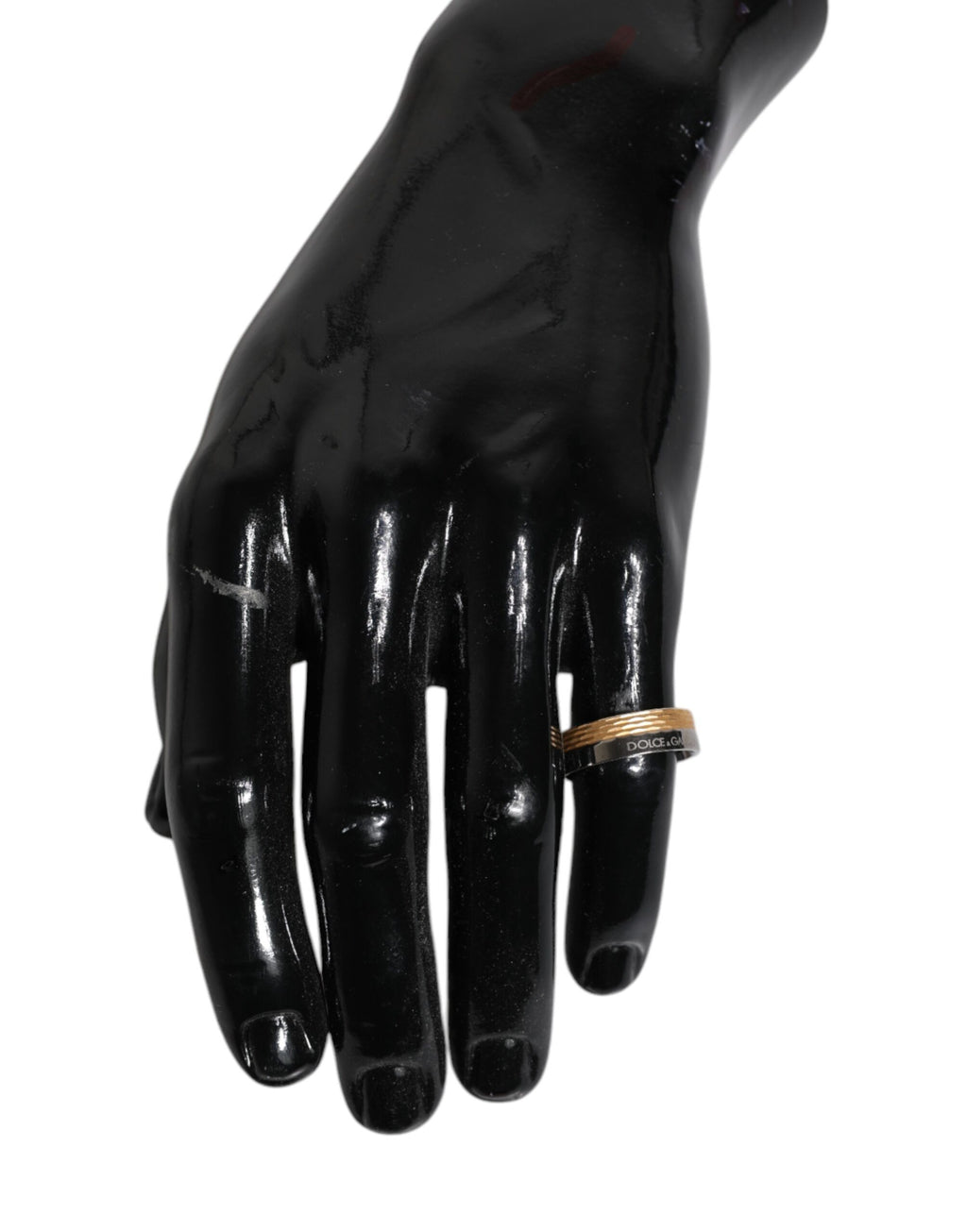 Dolce & Gabbana Gold Silver Tone Real Brass DG Logo Ring