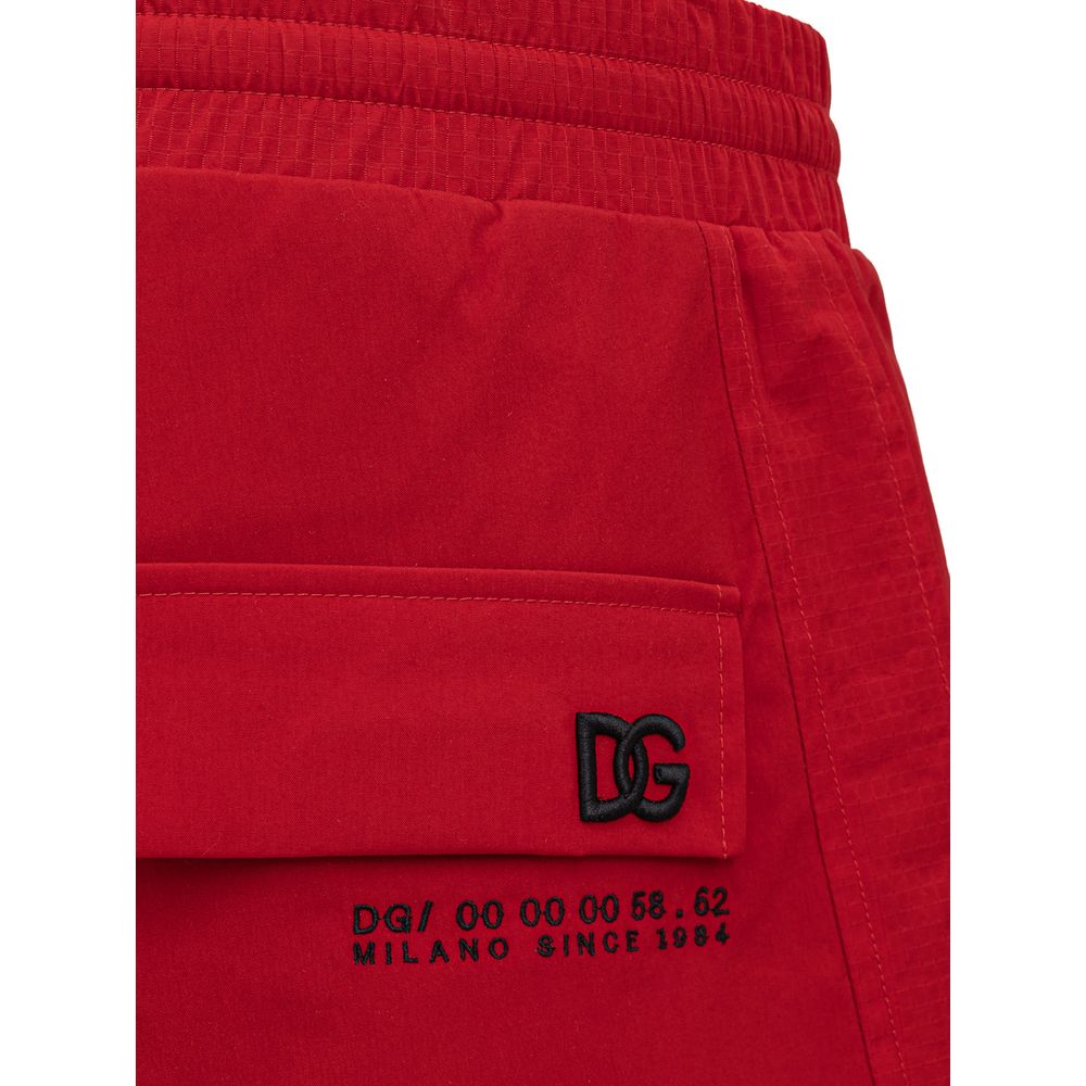 Dolce & Gabbana Red Polyamide Athletic Pants