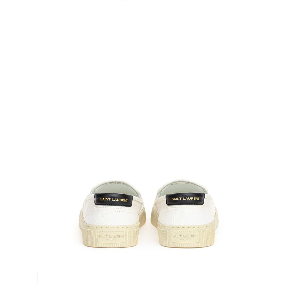 Saint Laurent White Cotton Low Top Sneakers