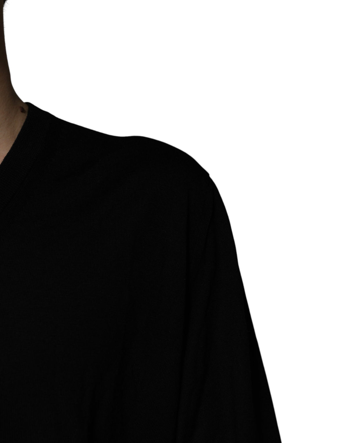 Dolce & Gabbana Black Camouflage V-neck Pullover Sweater