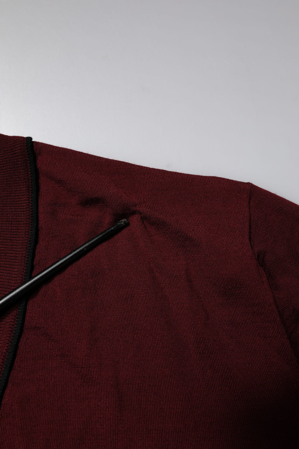 Dolce & Gabbana Maroon Cashmere V-neck Men Pullover Sweater