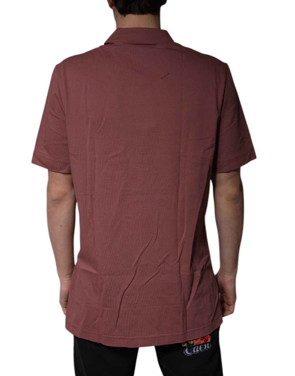 Dolce & Gabbana Dark Pink Button Down Casual Polo Men Shirt