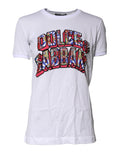 Dolce & Gabbana White Cotton Logo Print Round Neck T-shirt