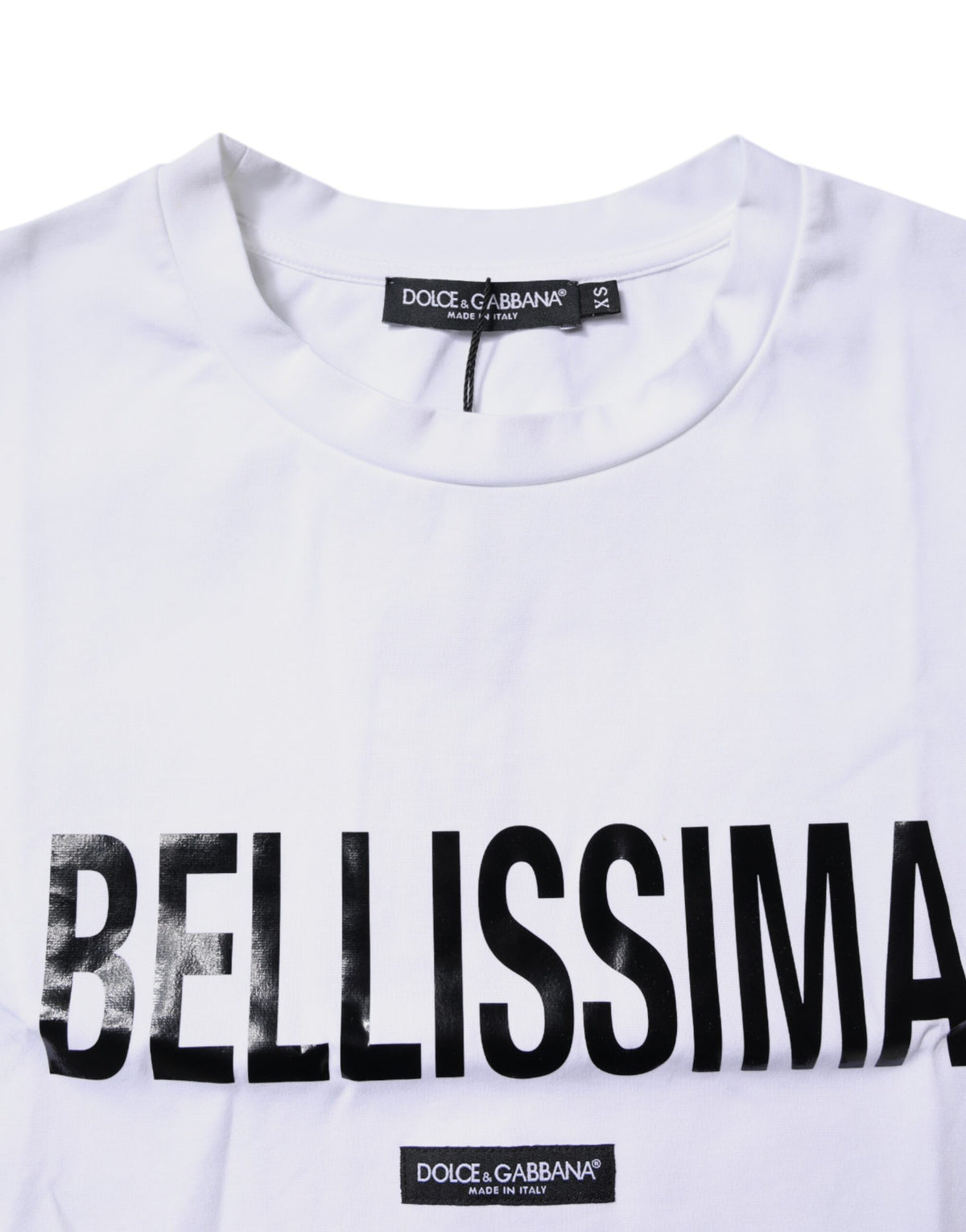 Dolce & Gabbana White Bellissima Cotton Crew Neck T-shirt