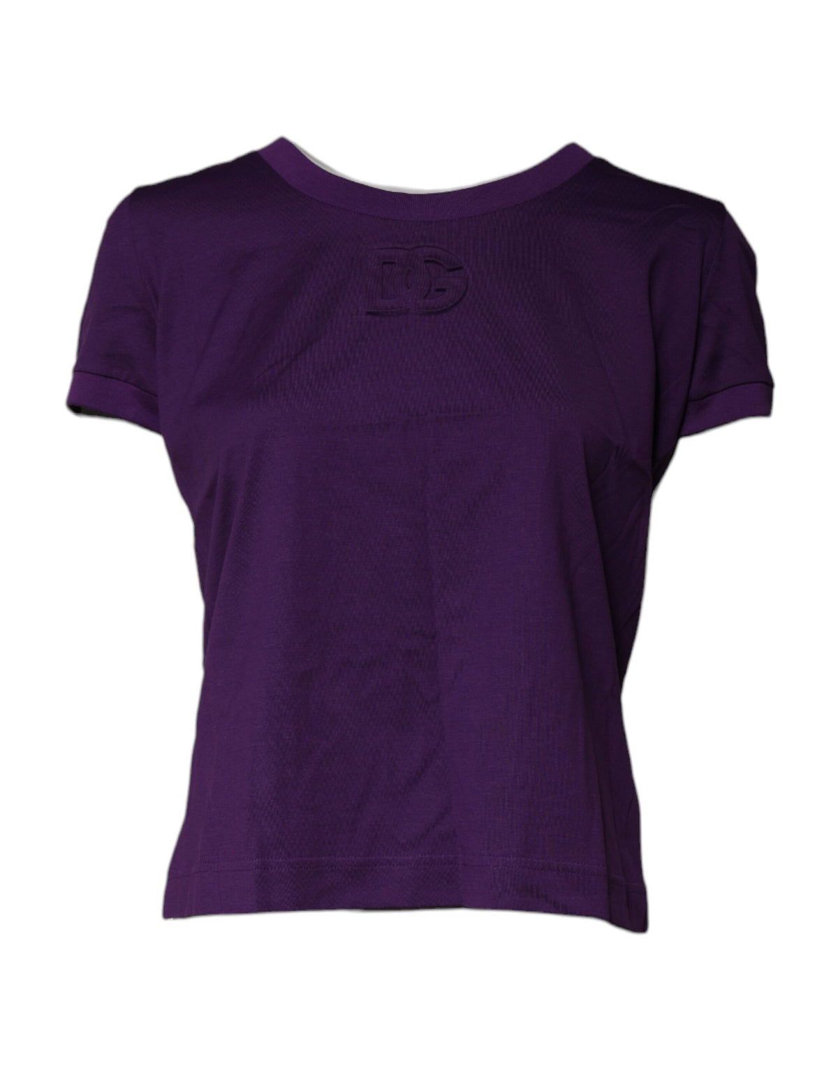 Dolce & Gabbana Violet Cotton Crewneck Short Sleeves T-shirt