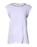 Dolce & Gabbana White Cotton Sleeveless Printed Tank T-shirt