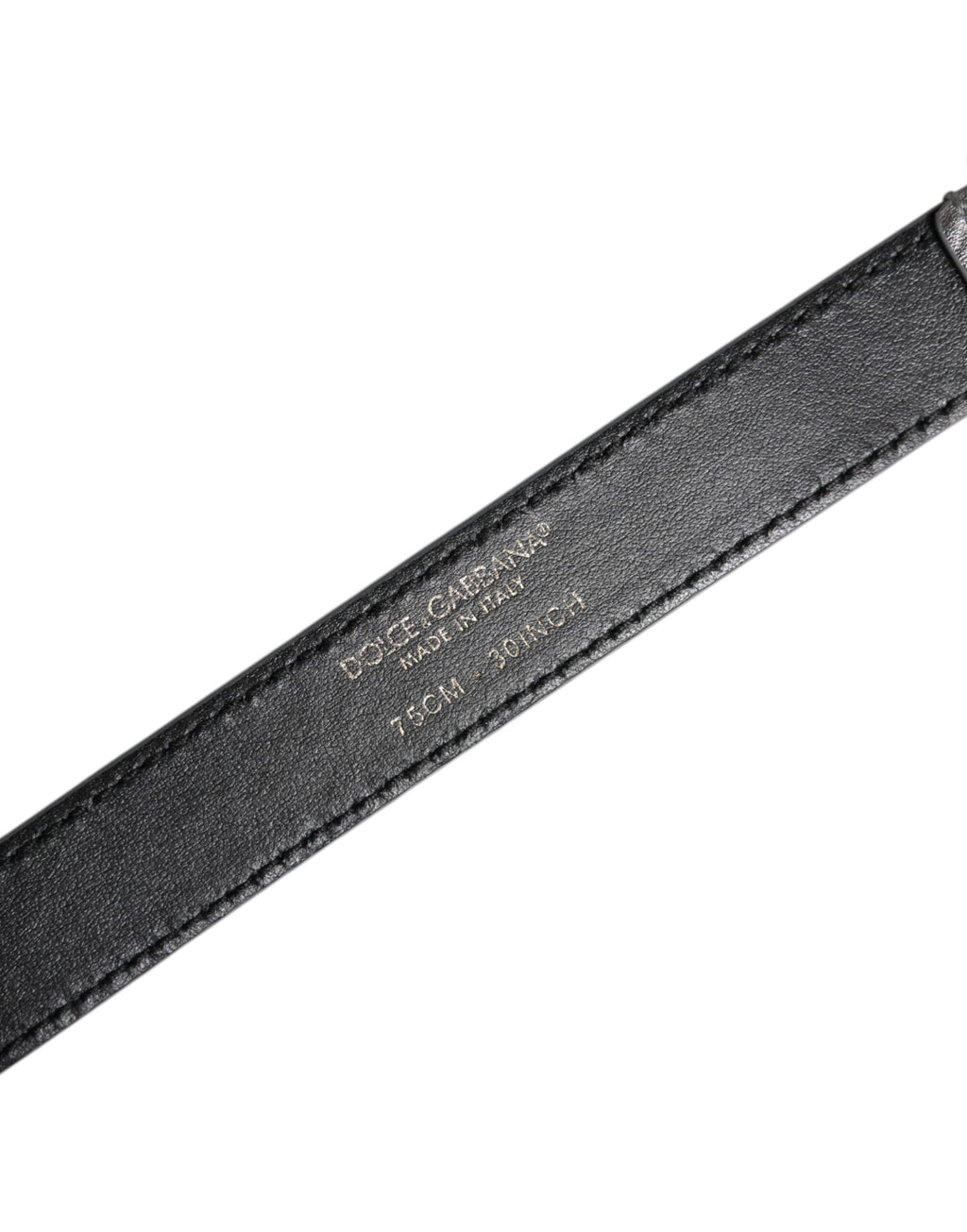 Dolce & Gabbana Silver Logo Engraved Metal Waist Buckle Belt