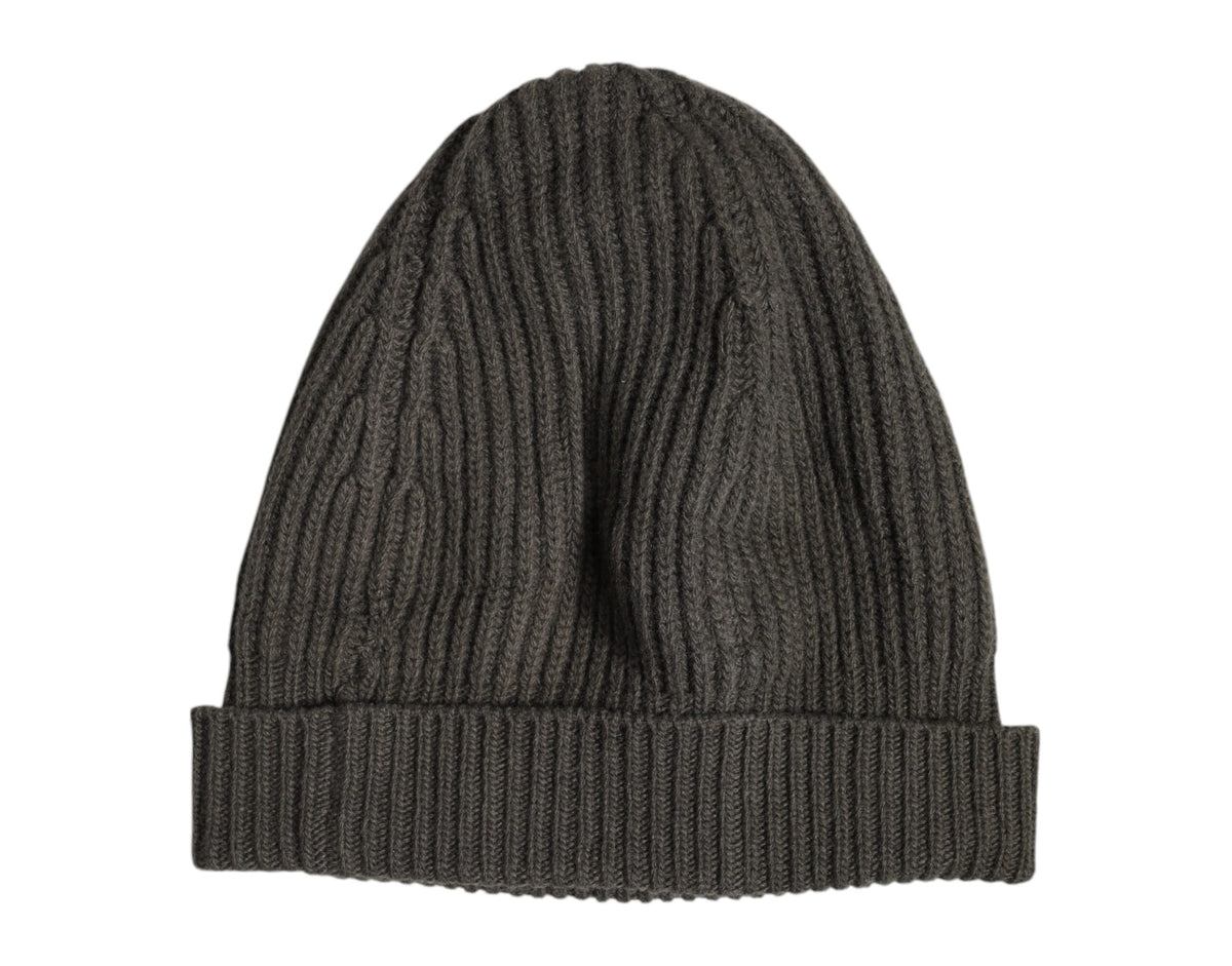 Dolce & Gabbana Green Wool DG Plaque Knitted Winter Beanie Hat