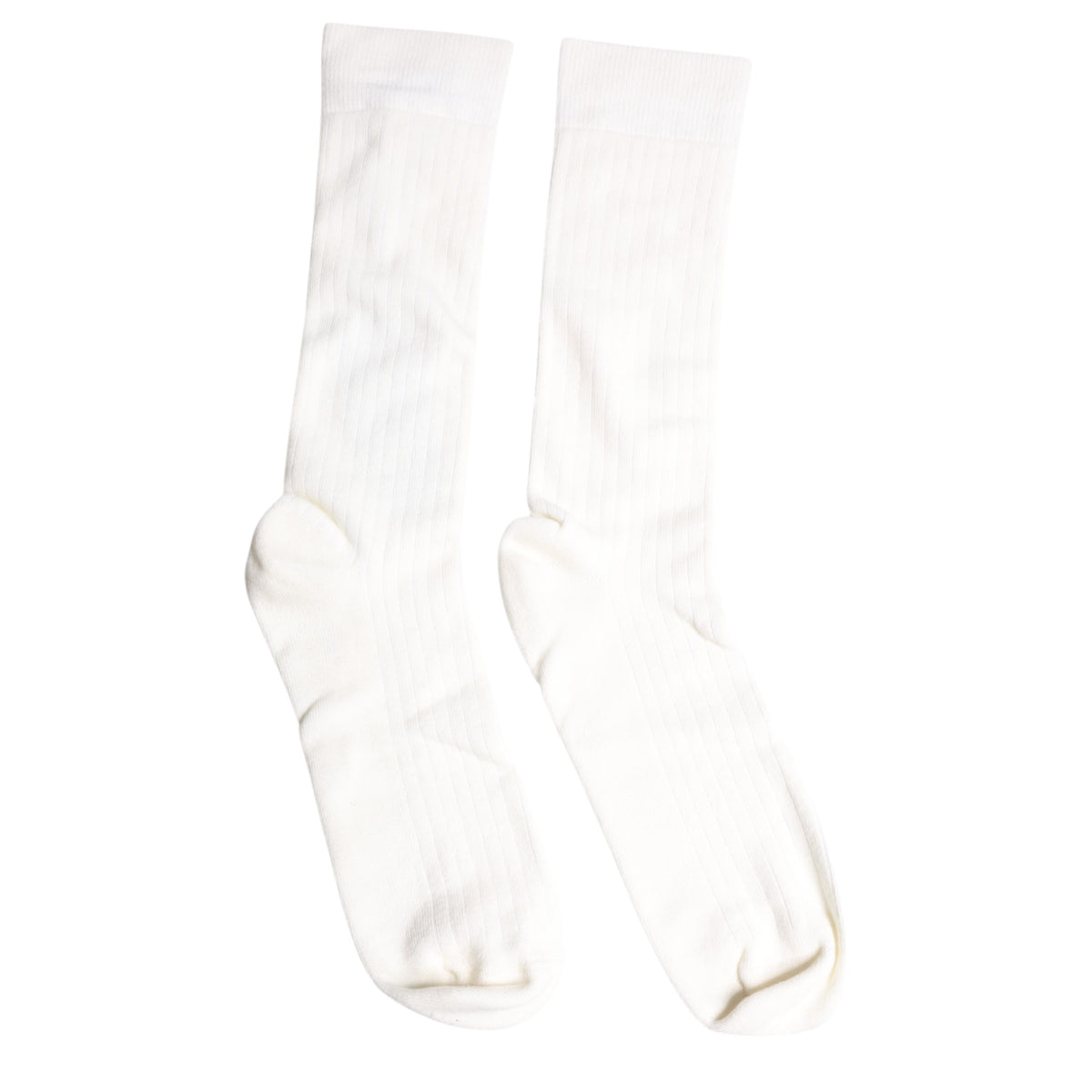 Dolce & Gabbana White Cotton Solid Mid Calf Men Socks