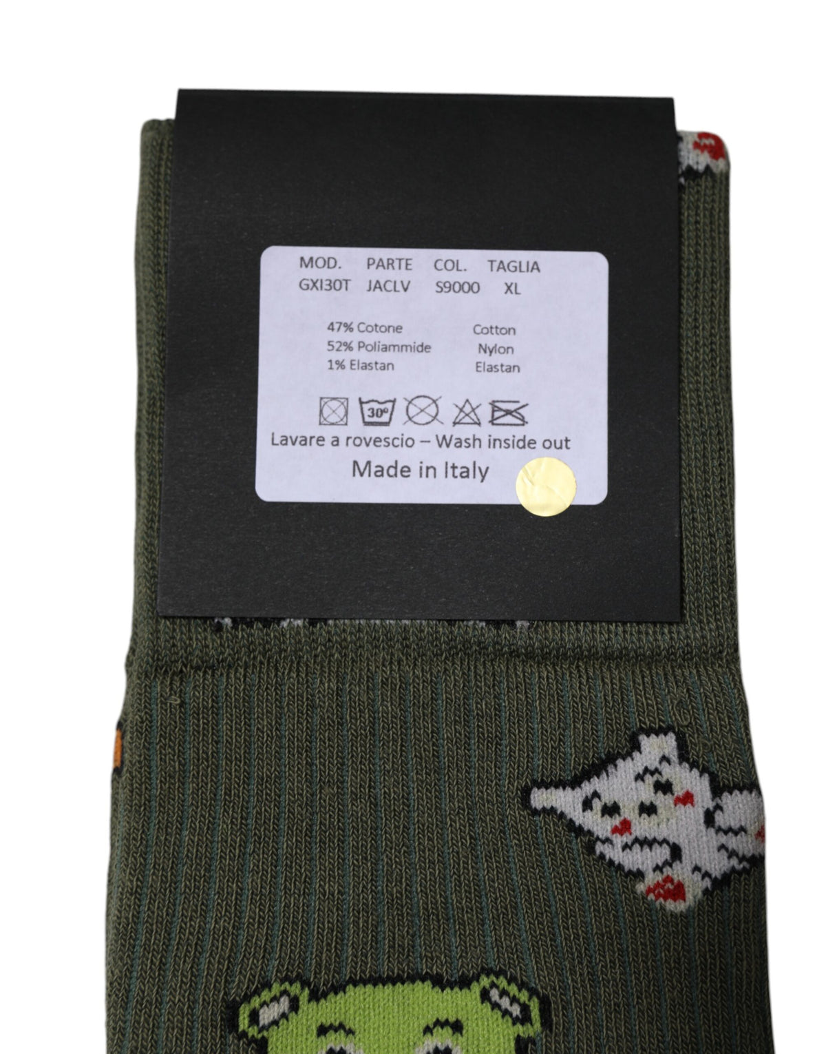 Dolce & Gabbana Green Nylon DG Bear Printed Mid Calf Socks
