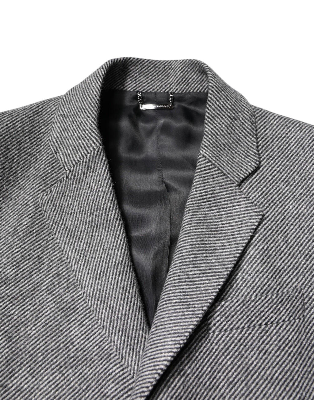 Dolce & Gabbana Gray Wool Single Breasted Trench Coat Jacket