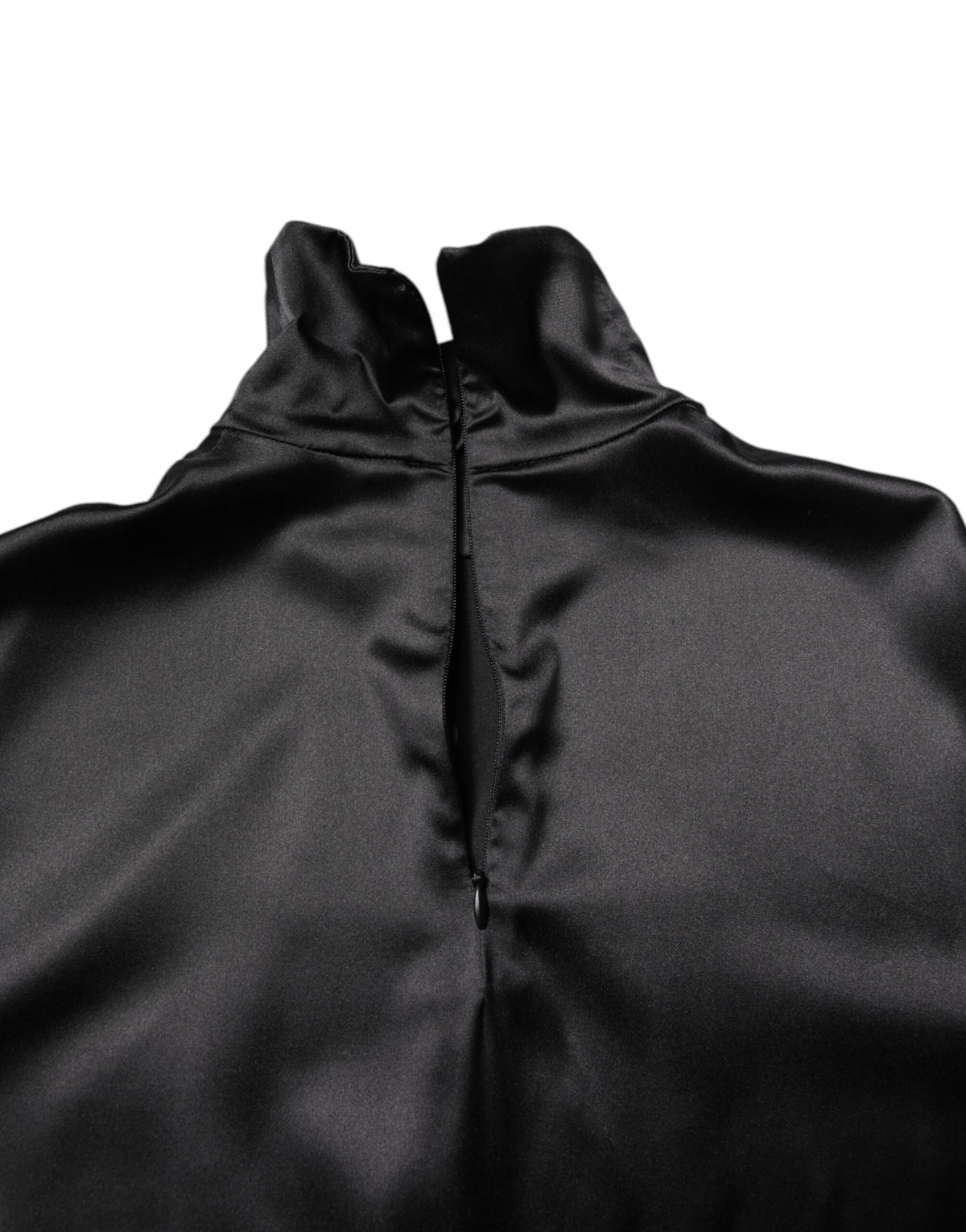 Dolce & Gabbana Black Silk Turtleneck Men Pullover Sweater