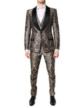 Dolce & Gabbana Multicolor Jacquard Single Breasted 3 Piece Suit