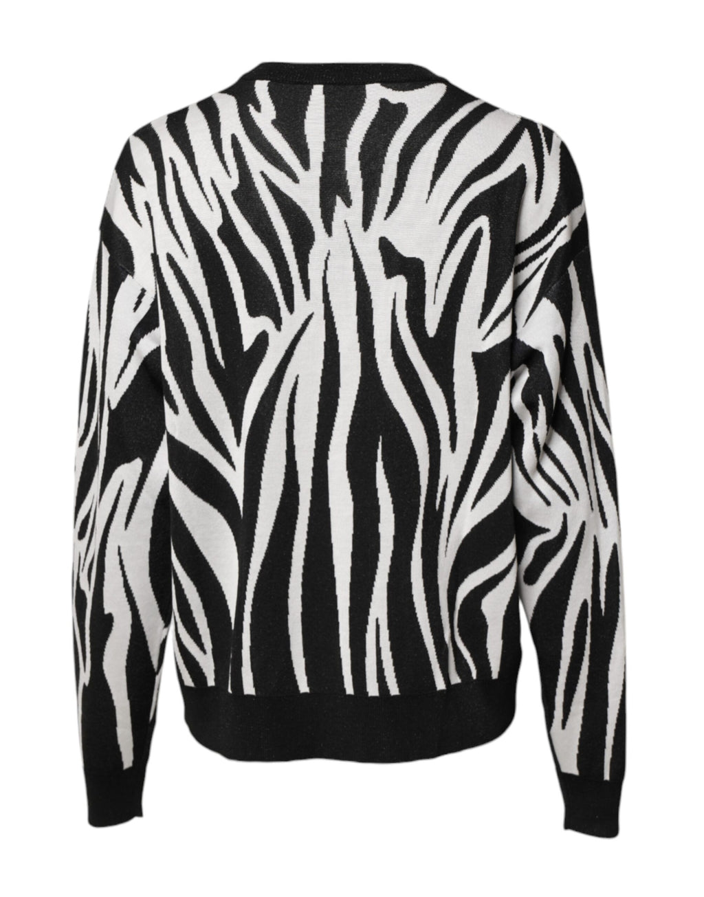 Dolce & Gabbana Black White Print Women Pullover Sweater