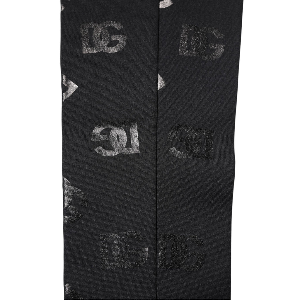 Dolce & Gabbana Black DG Logo Monogram Wool Stretch Arm Sleeves