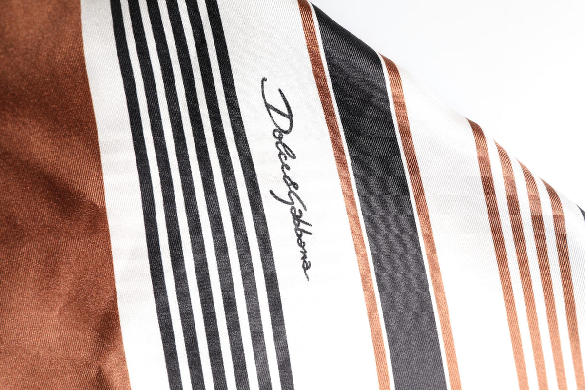 Dolce & Gabbana Multicolor Striped Silk Short Sleeves Shirt