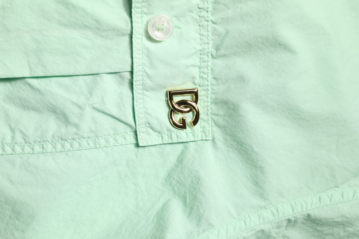 Dolce & Gabbana Green Cotton Short Sleeves Men Casual Shirt