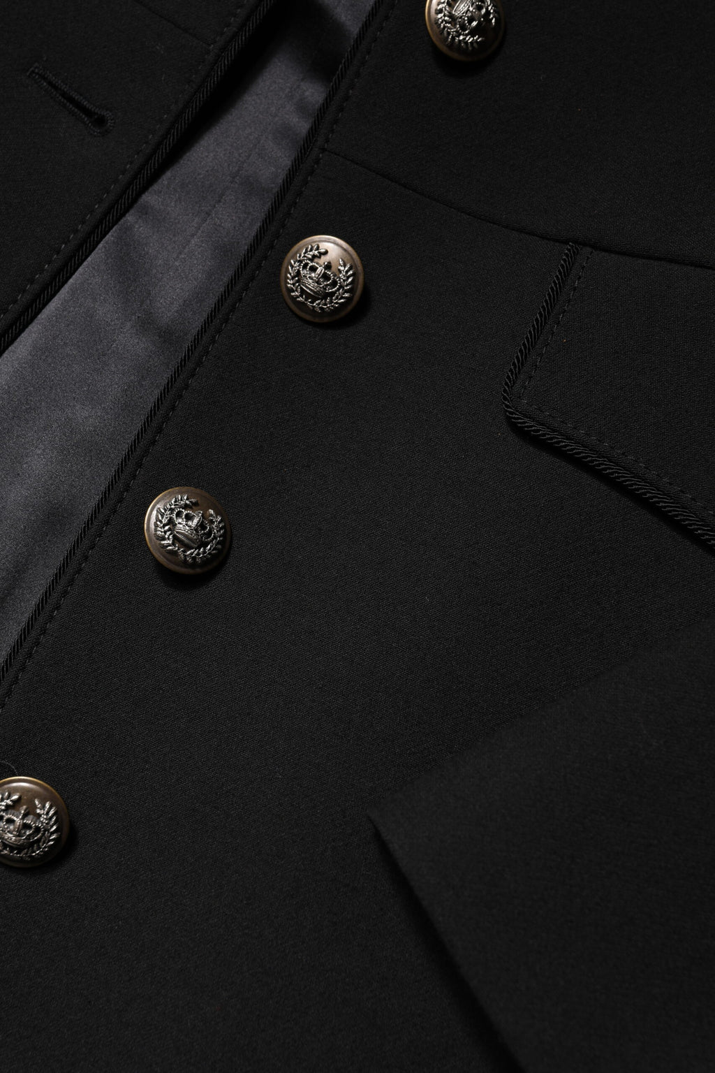Dolce & Gabbana Black Wool Single Breasted Trench Coat Jacket