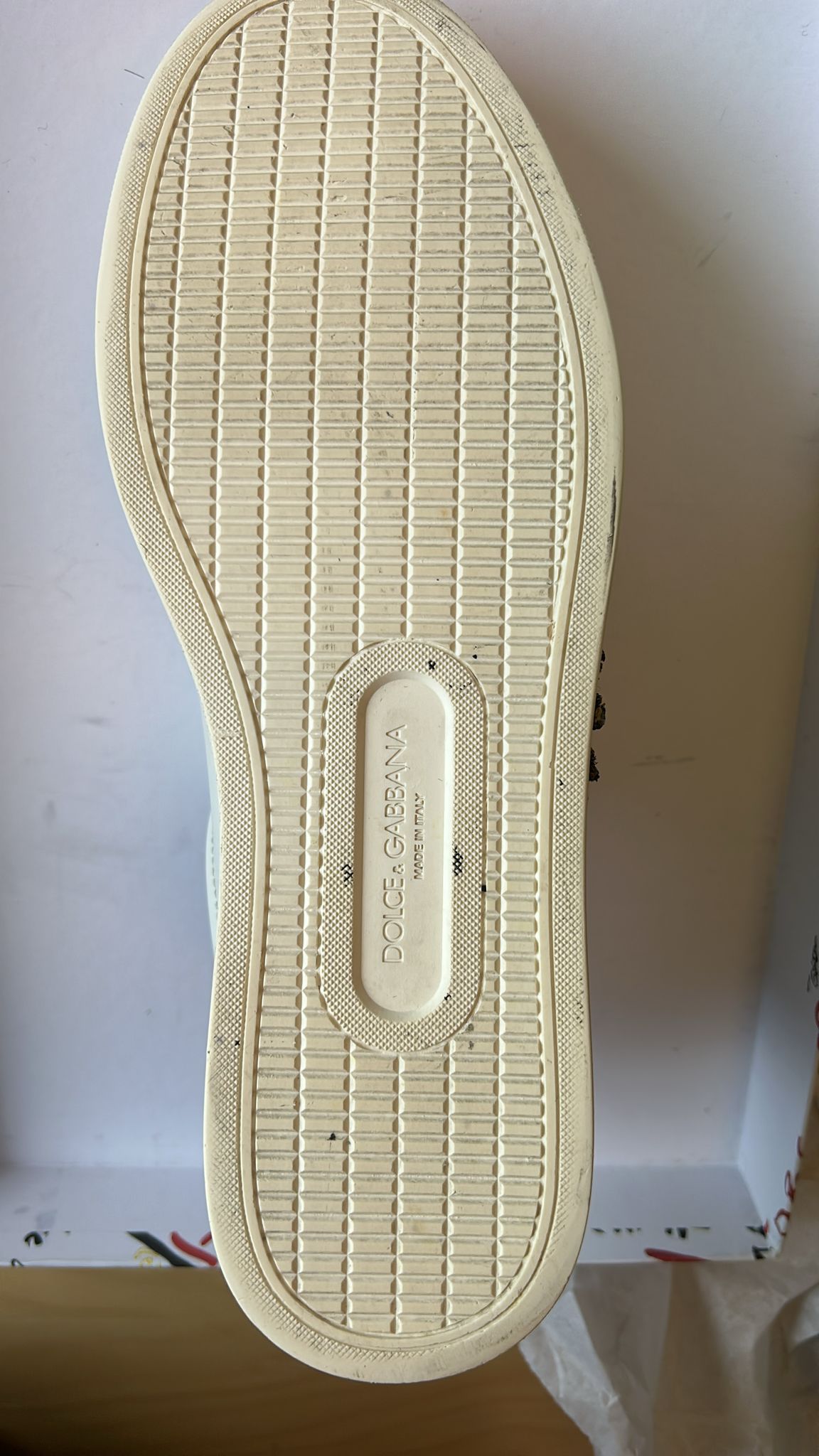 Dolce & Gabbana White Leather Heart Embellished Sneakers Shoes