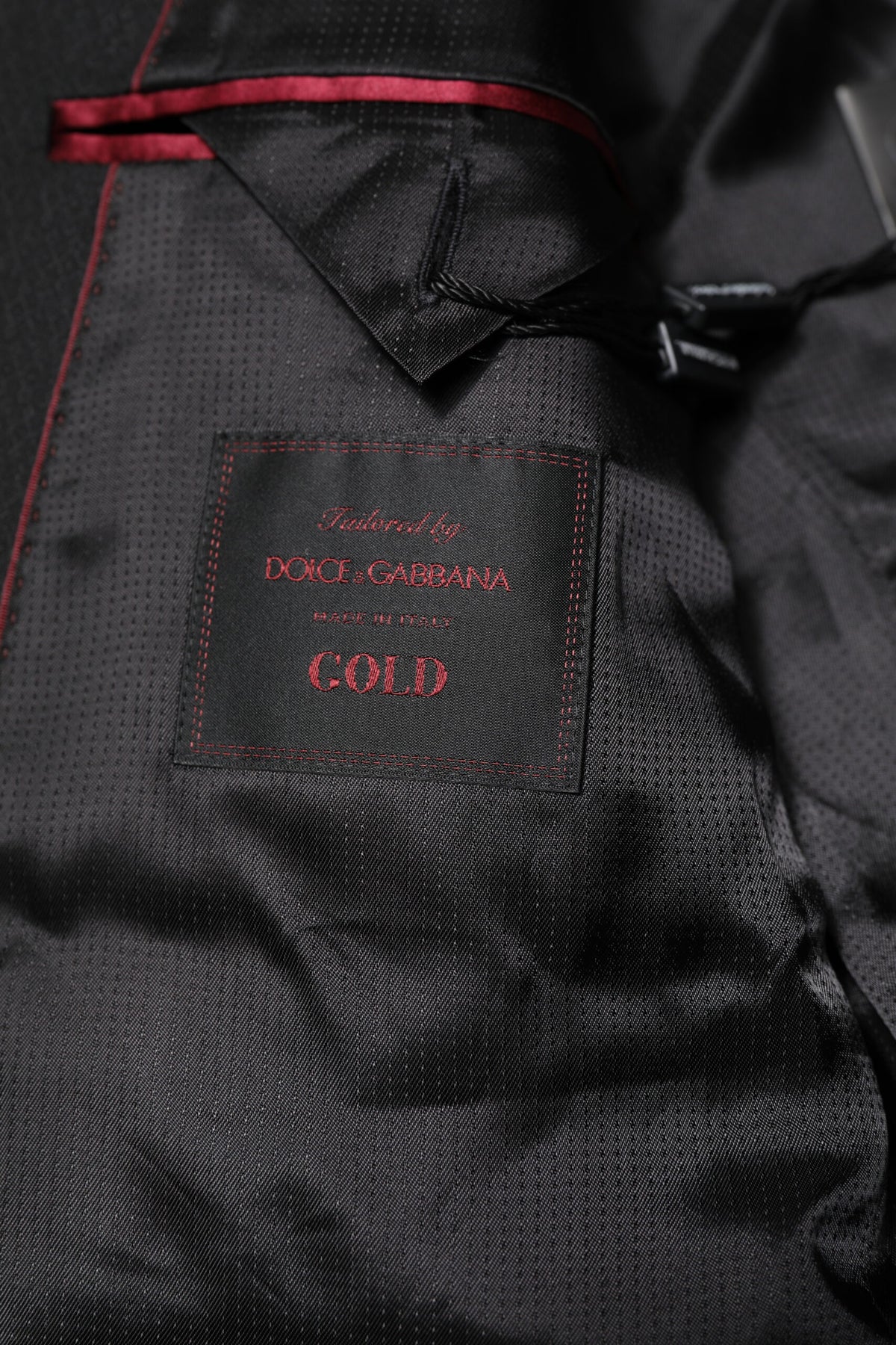 Dolce & Gabbana Black GOLD Single Breasted Suit Coat Blazer