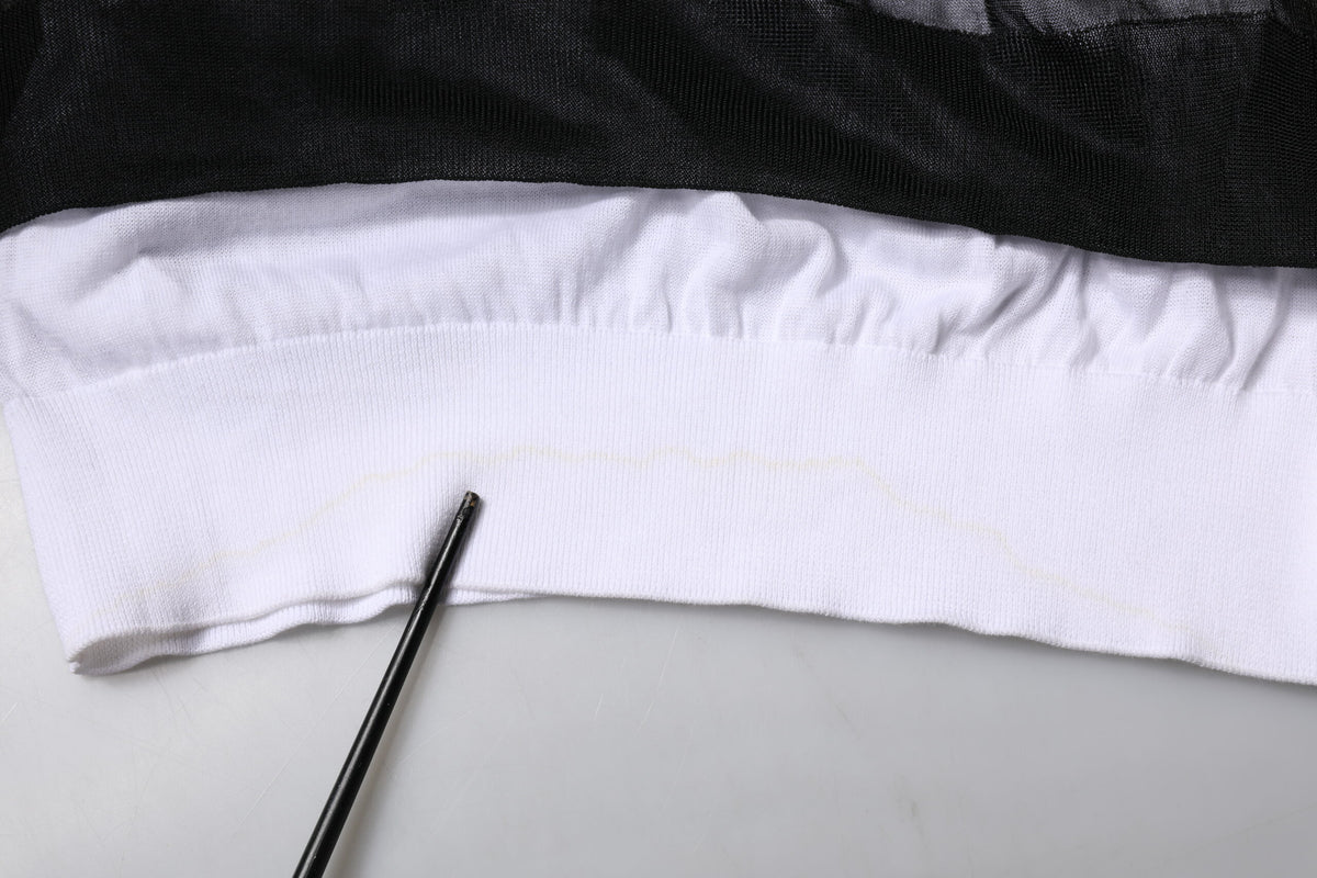 Dolce & Gabbana Black White Logo Knitted Pullover Sweater