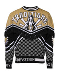Dolce & Gabbana Multicolor Cotton Crew Neck Pullover Sweater