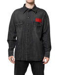 Dolce & Gabbana Gray Long Sleeves Button Down Denim Shirt