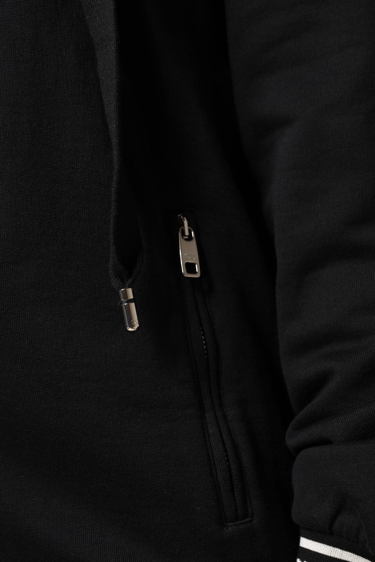 Dolce & Gabbana Black Cotton Hooded Full Zip Sweatshirt Sweater