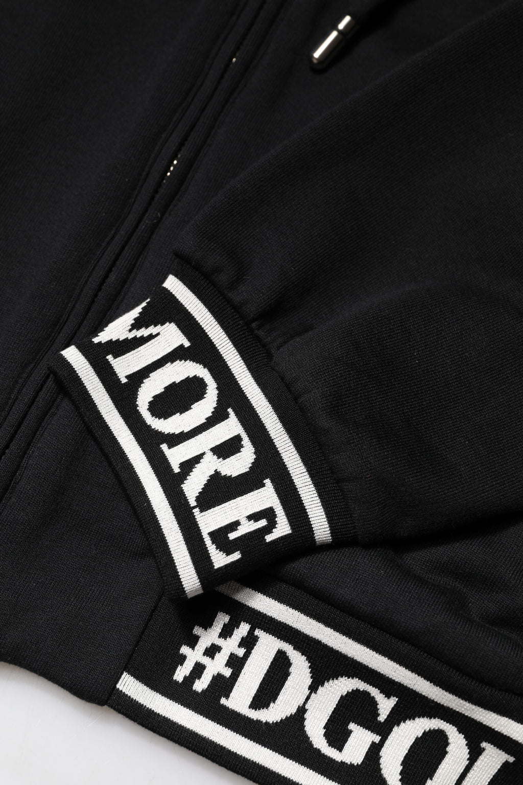 Dolce & Gabbana Black Cotton Hooded Full Zip Sweatshirt Sweater