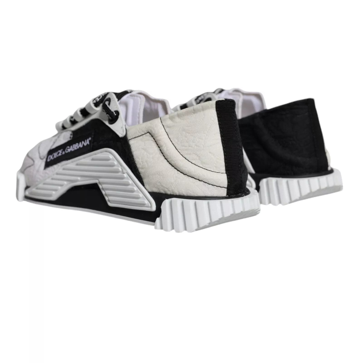 Dolce & Gabbana White Black Low Top NS1 Sneakers Shoes