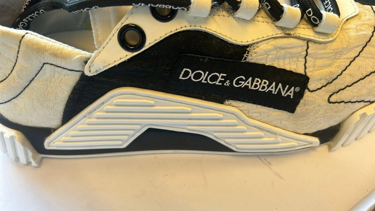 Dolce & Gabbana White Black Low Top NS1 Sneakers Shoes