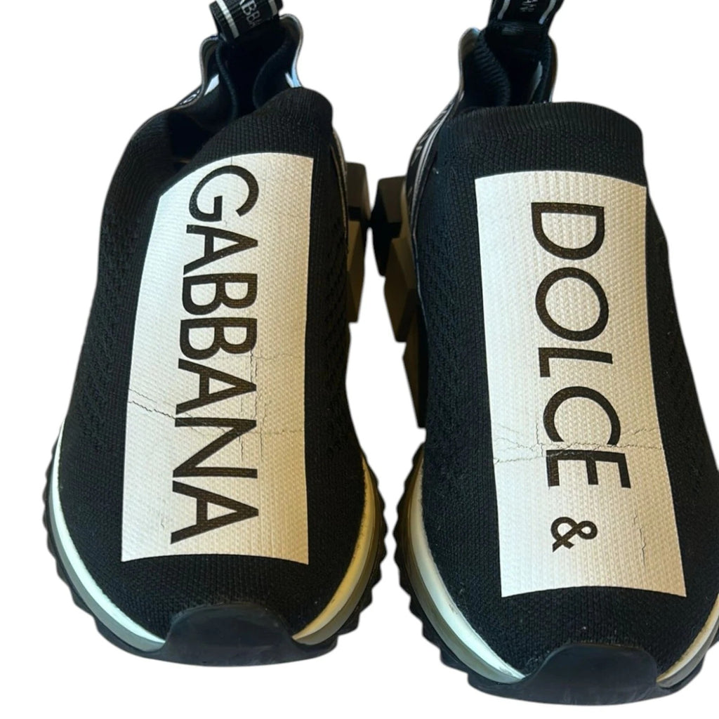 Dolce & Gabbana Black White Slip On Sorrento Sneakers Shoes