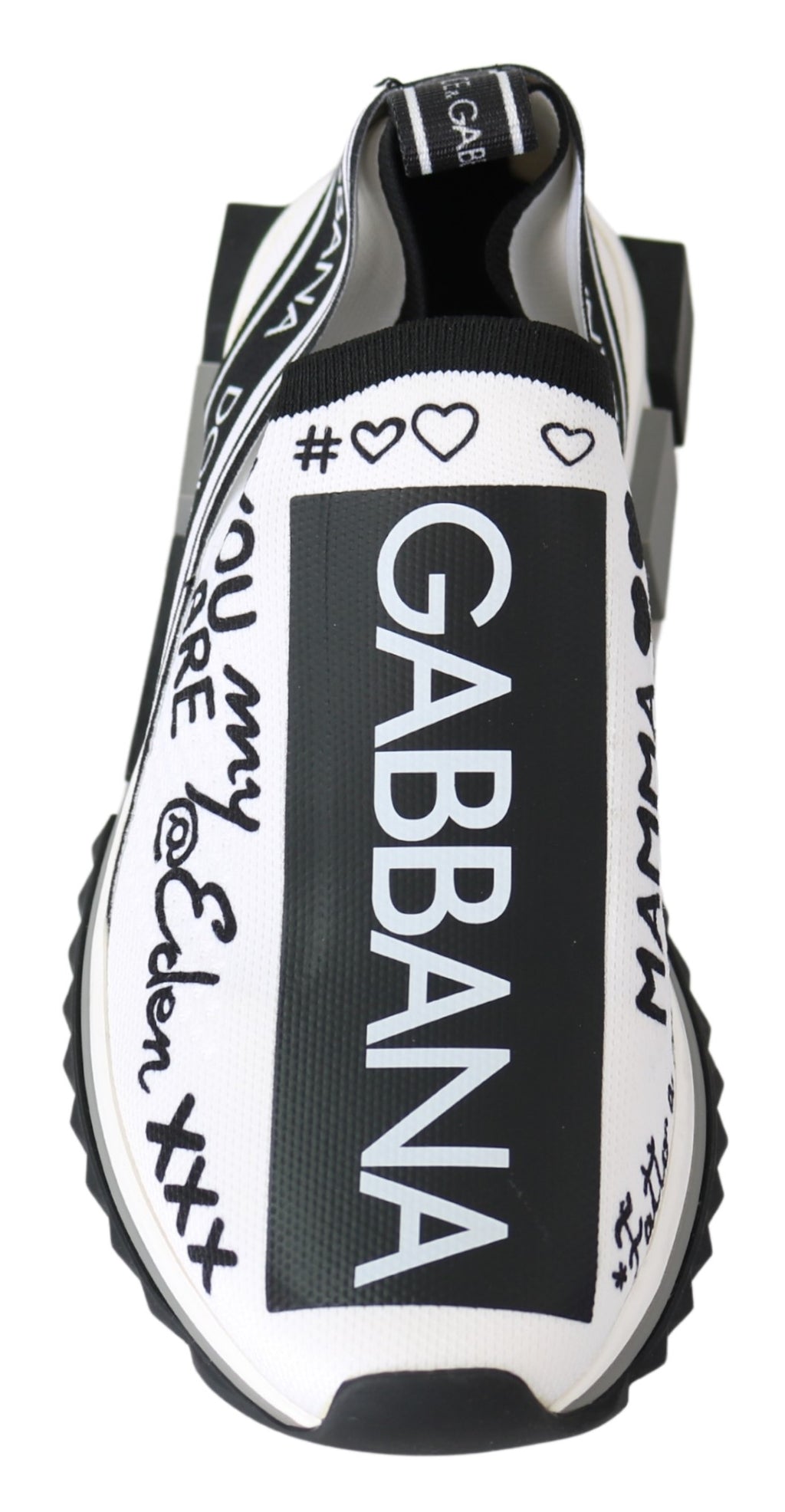Dolce & Gabbana White Black Slip On Sorrento Sneakers