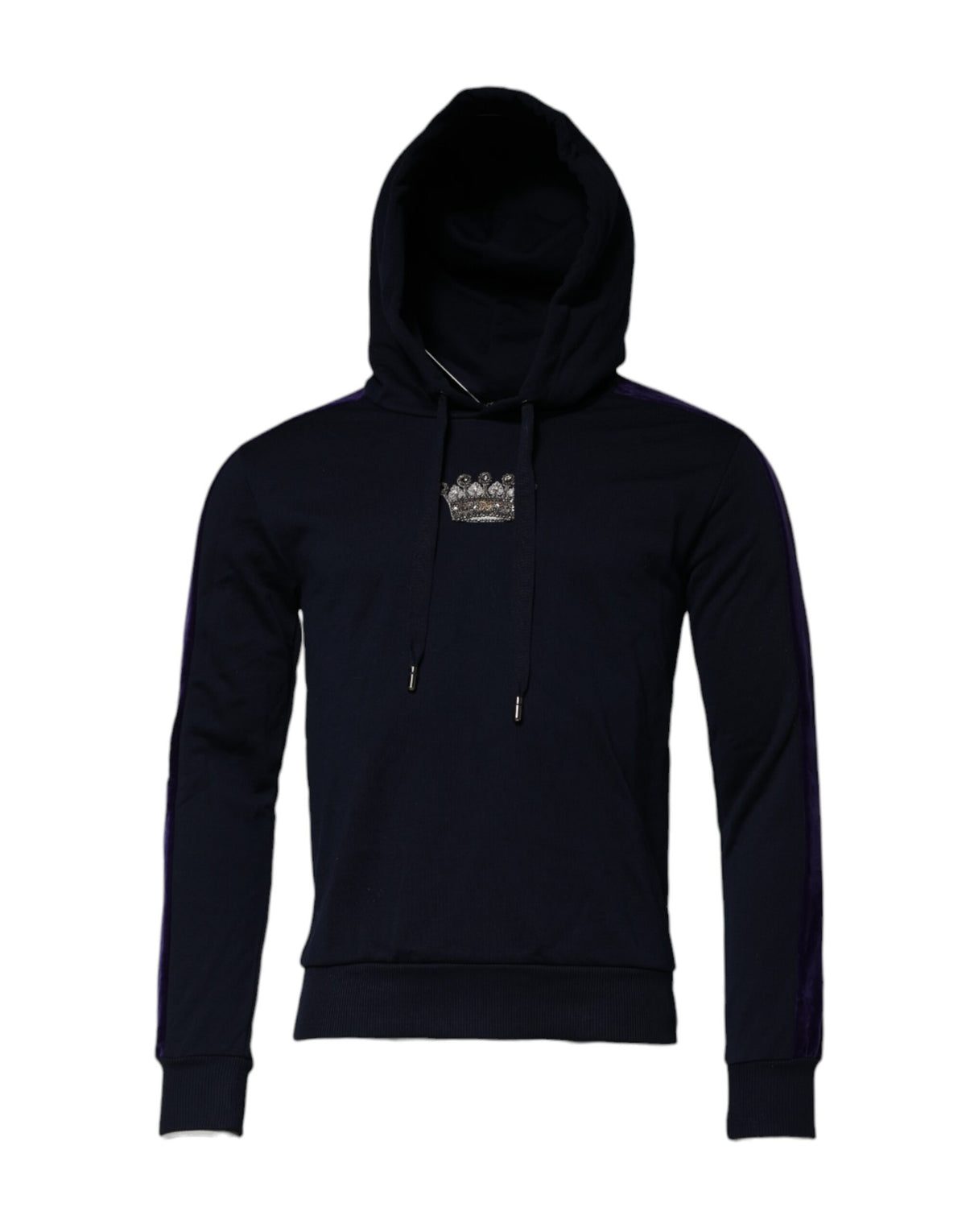 Dolce & Gabbana Black Crown Cotton Hooded Sweatshirt Sweater