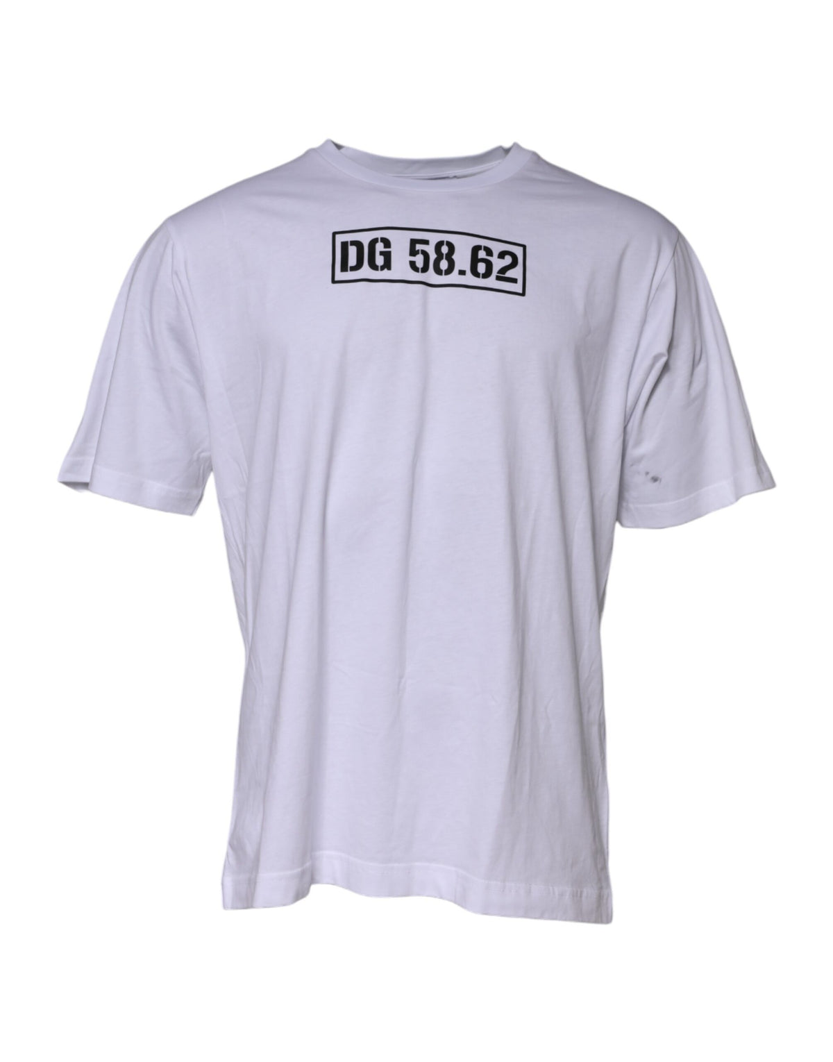 Dolce & Gabbana White Cotton Logo Print Crew Neck T-shirt