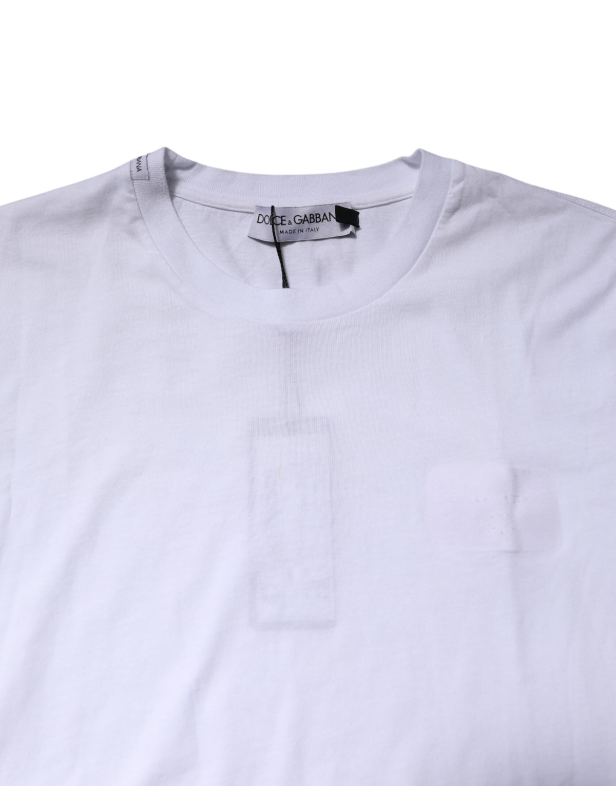 Dolce & Gabbana White Cotton Crew Neck Short Sleeves T-shirt