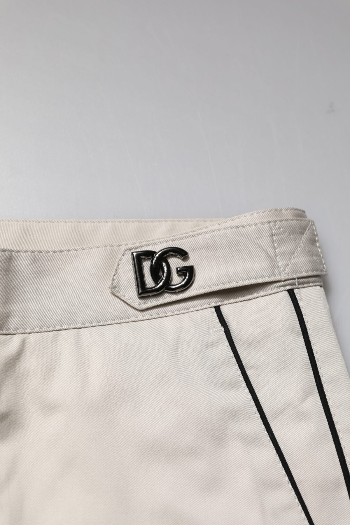 Dolce & Gabbana White Cotton Dress Slim Formal Pants