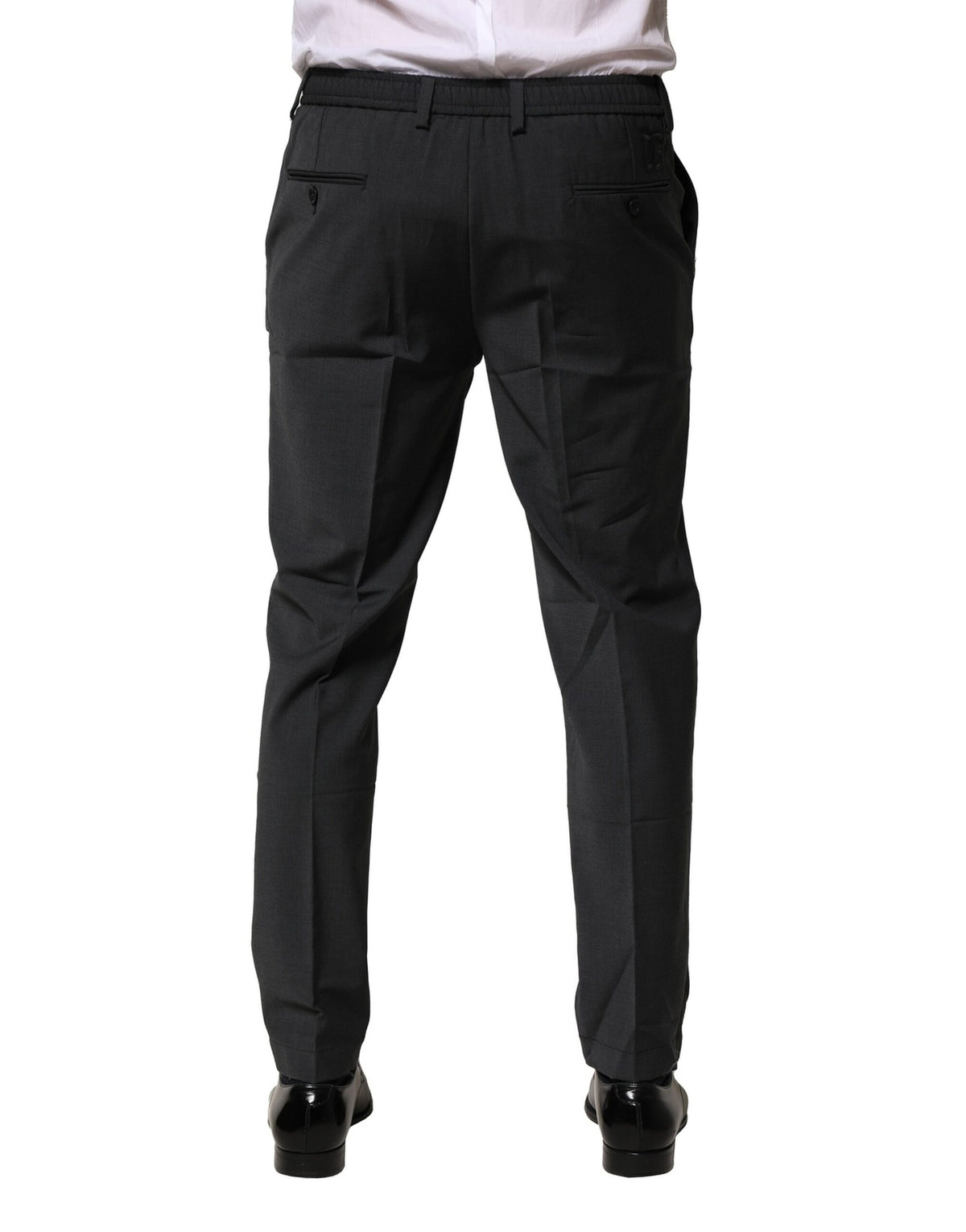 Dolce & Gabbana Black Wool Dress Slim Formal Pants