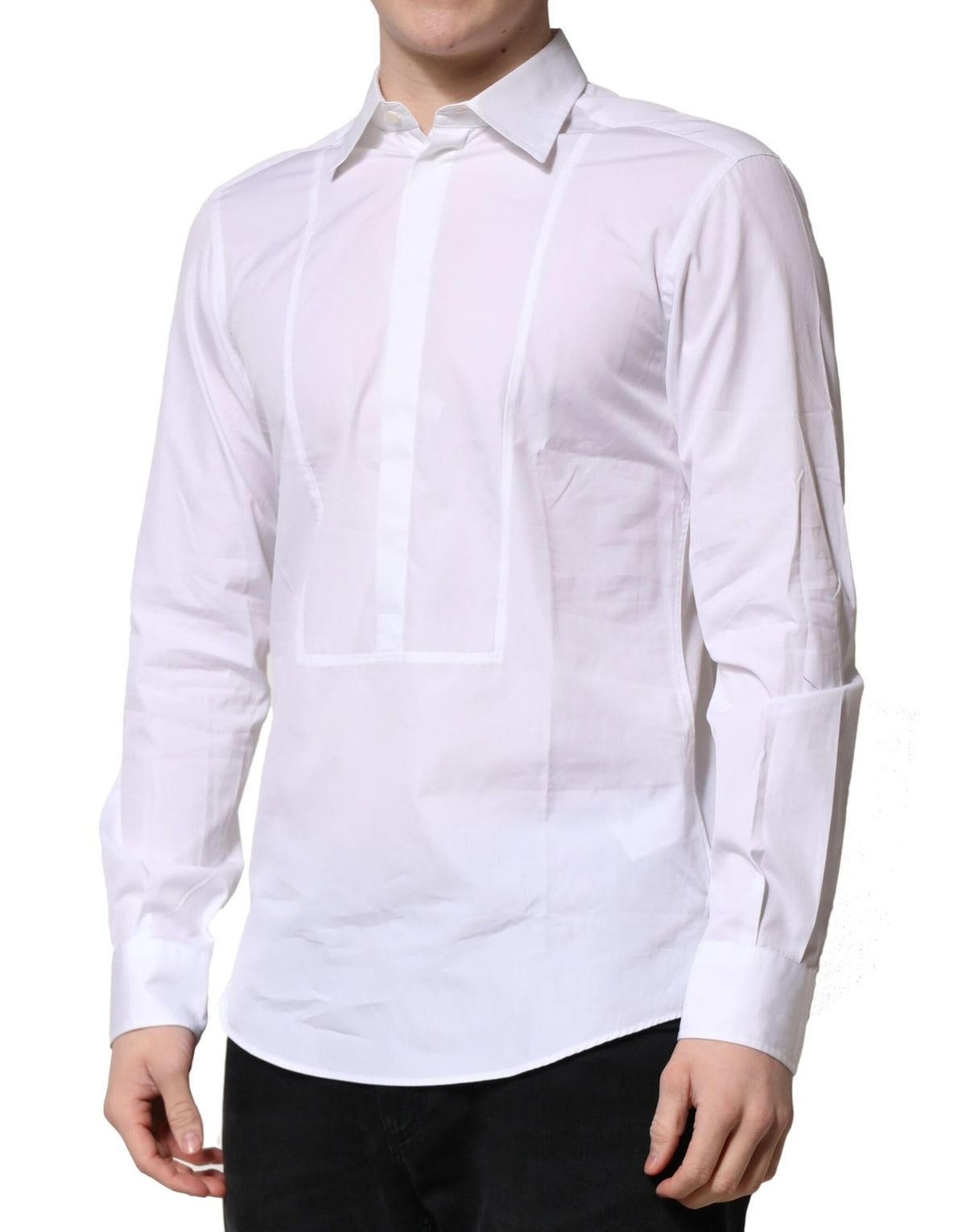 Dolce & Gabbana White Poplin Cotton Formal Men Dress Shirt