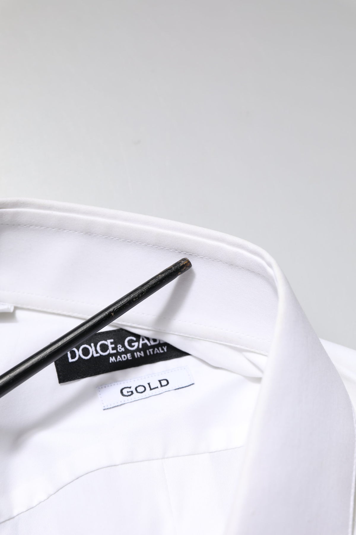 Dolce & Gabbana White GOLD Long Sleeves Dress Formal Shirt